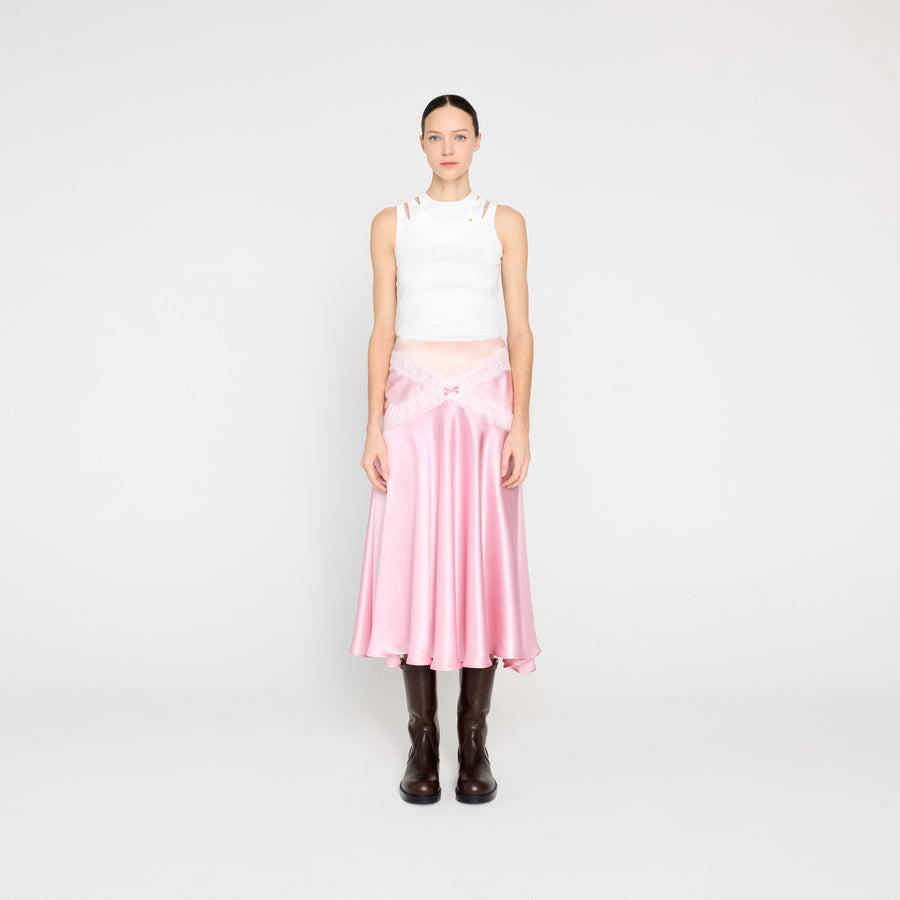 SILK LACE MIDI SKIRT