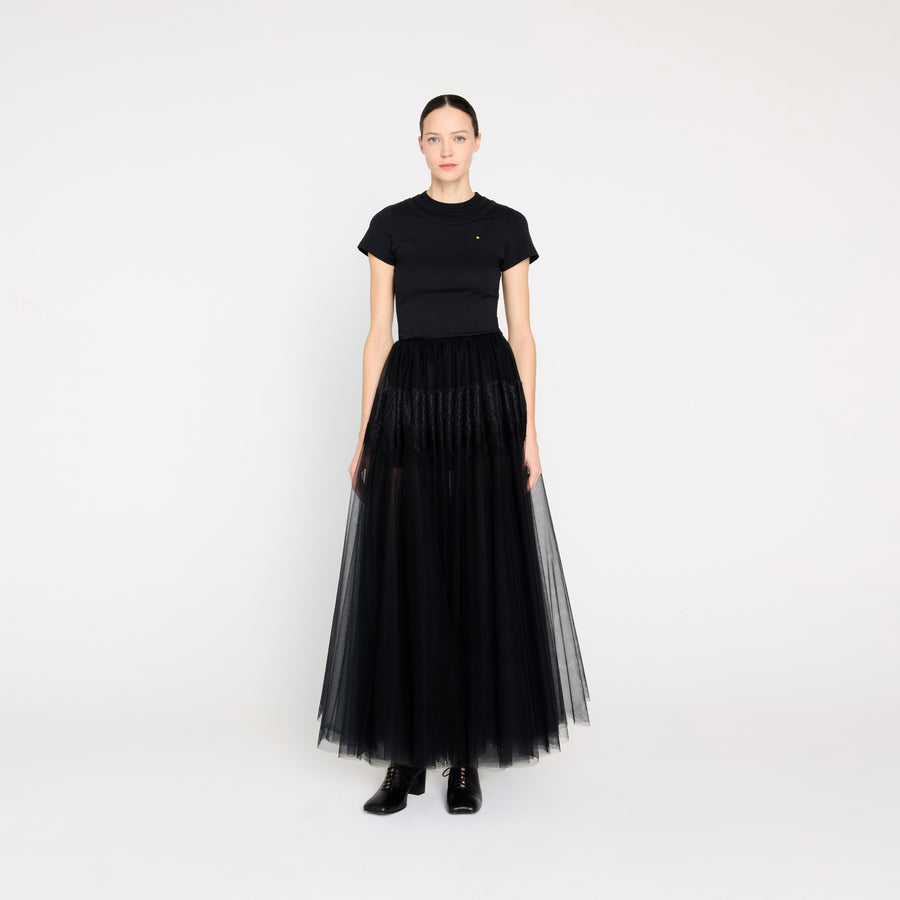 TULLE & LACE MAXI SKIRT
