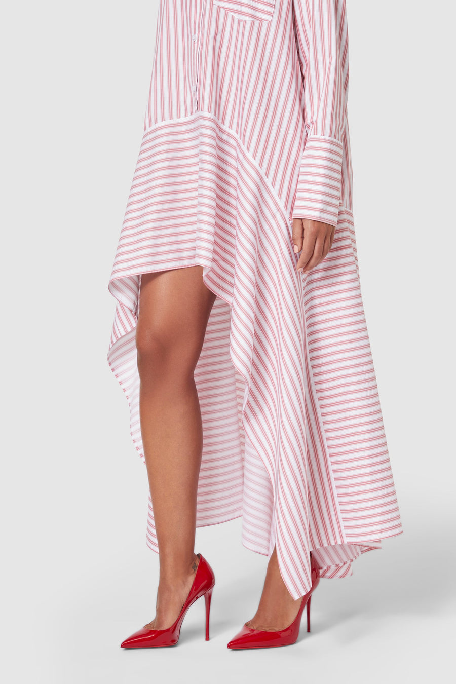 ASYMMETRICAL VOLANT SHIRT DRESS