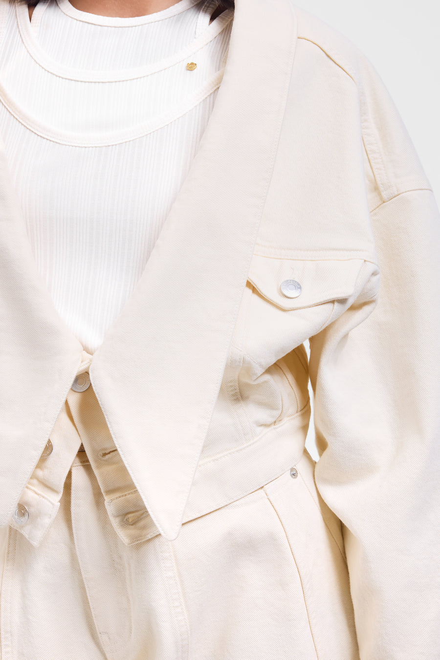 DENIM DRAGGED JACKET