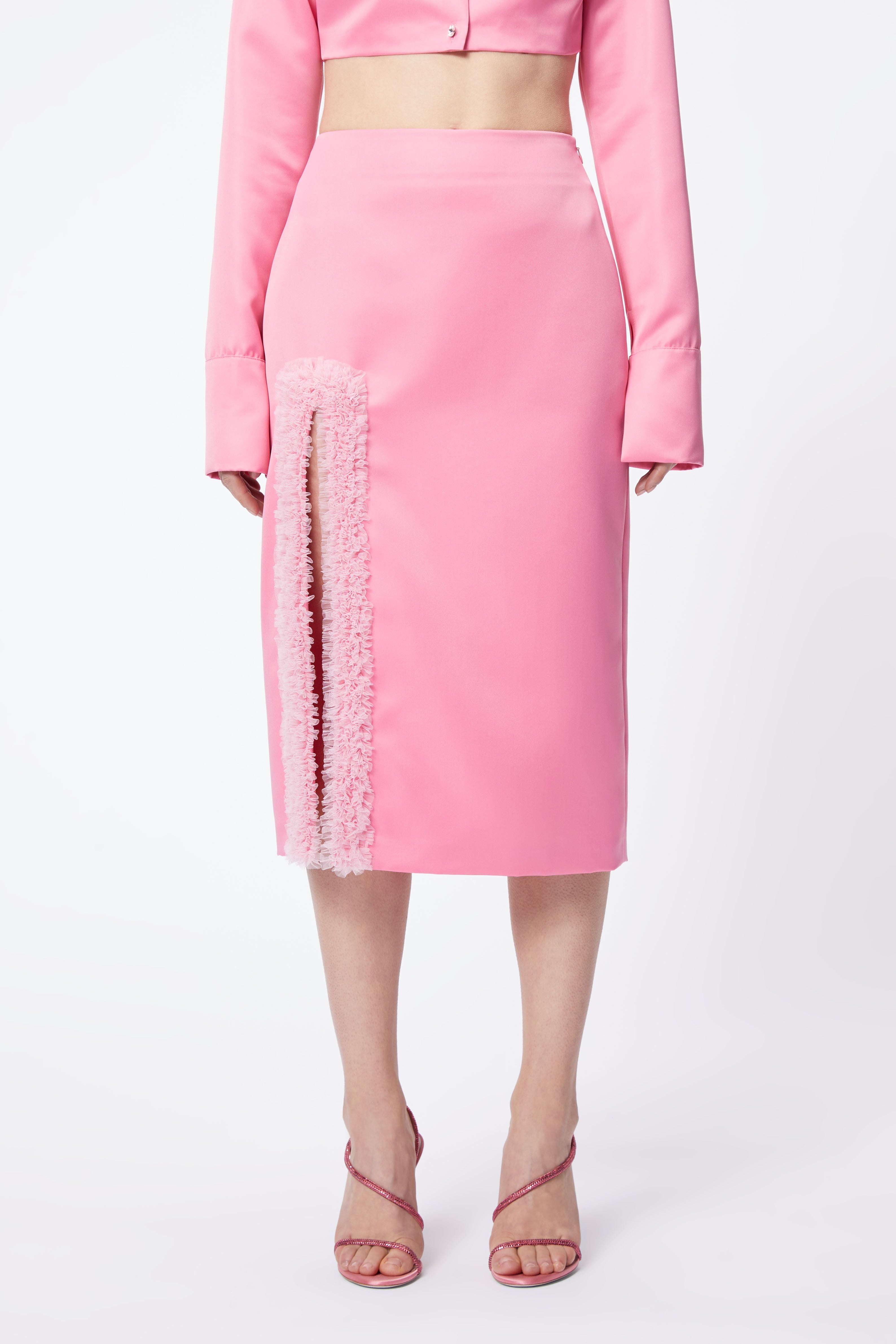 Pink midi pencil skirt outlet