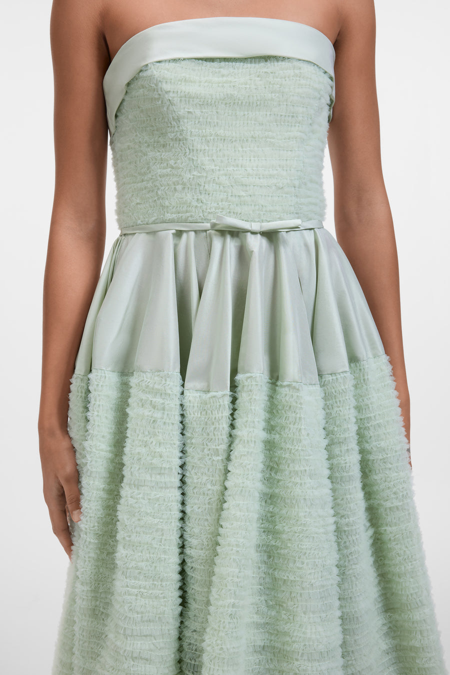 TULLE RUFFLE CIRCLE MAXI DRESS