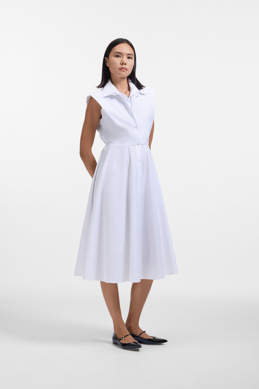 MULTI-LAYERED POPLIN SHIRT DRESS