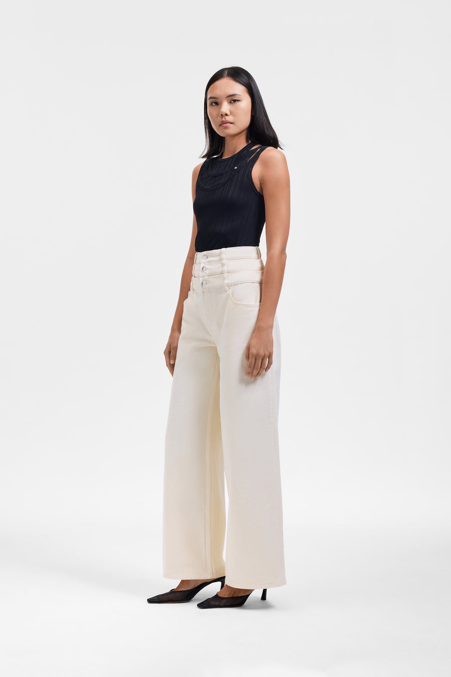 MULTI-LAYERED DENIM JEANS