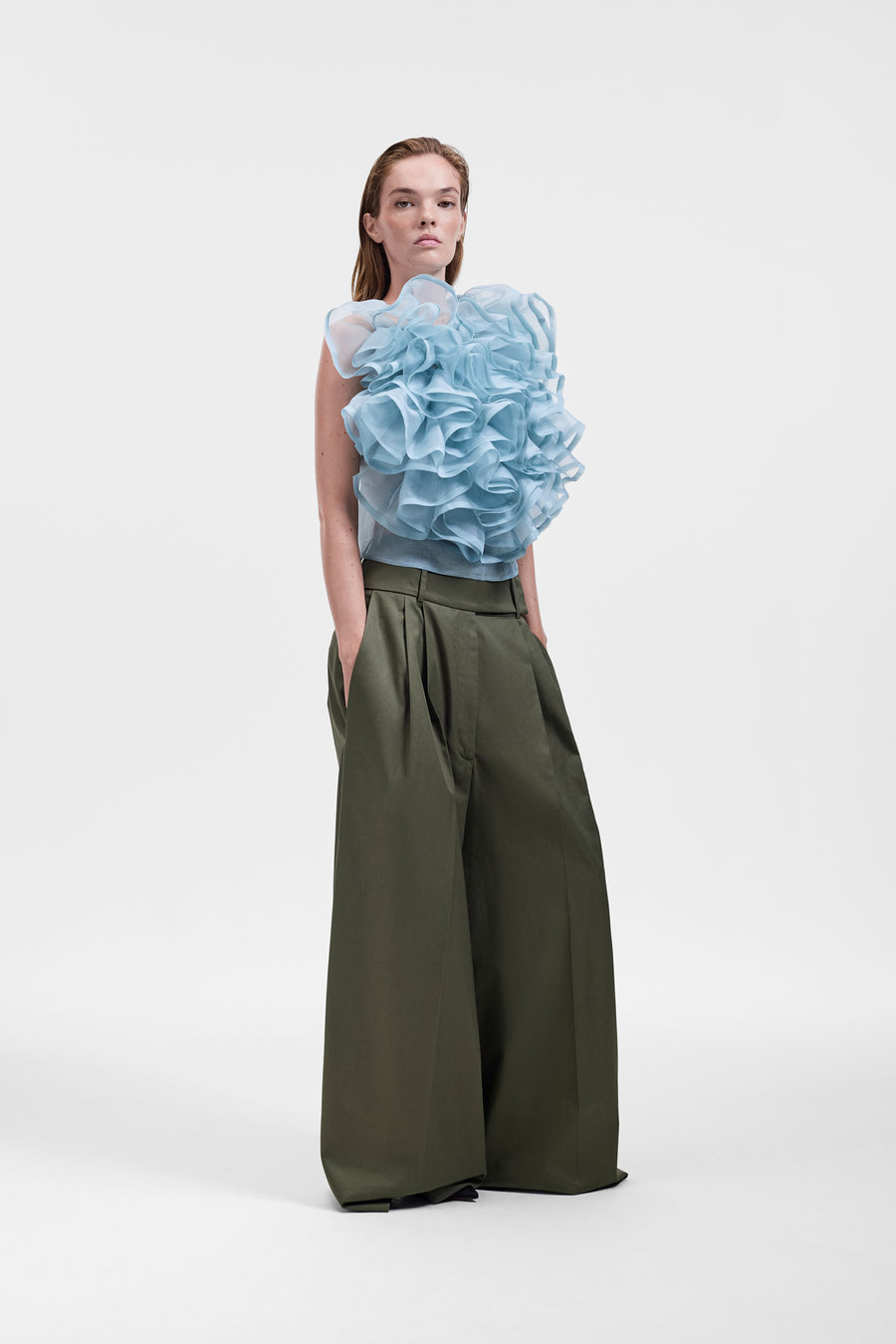 VOLANT JABOT ORGANZA TOP