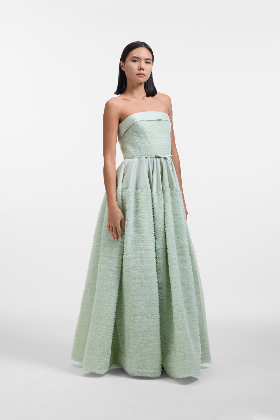 TULLE RUFFLE CIRCLE MAXI DRESS