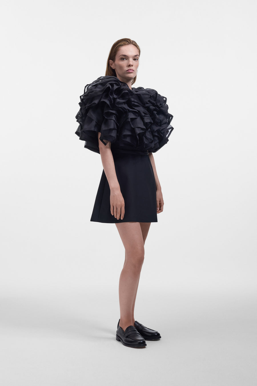 VOLANT ORGANZA MINI DRESS