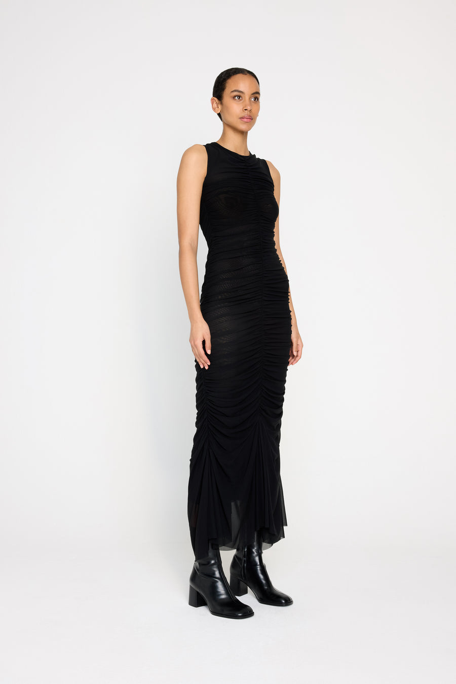 MESH WRAP DRESS