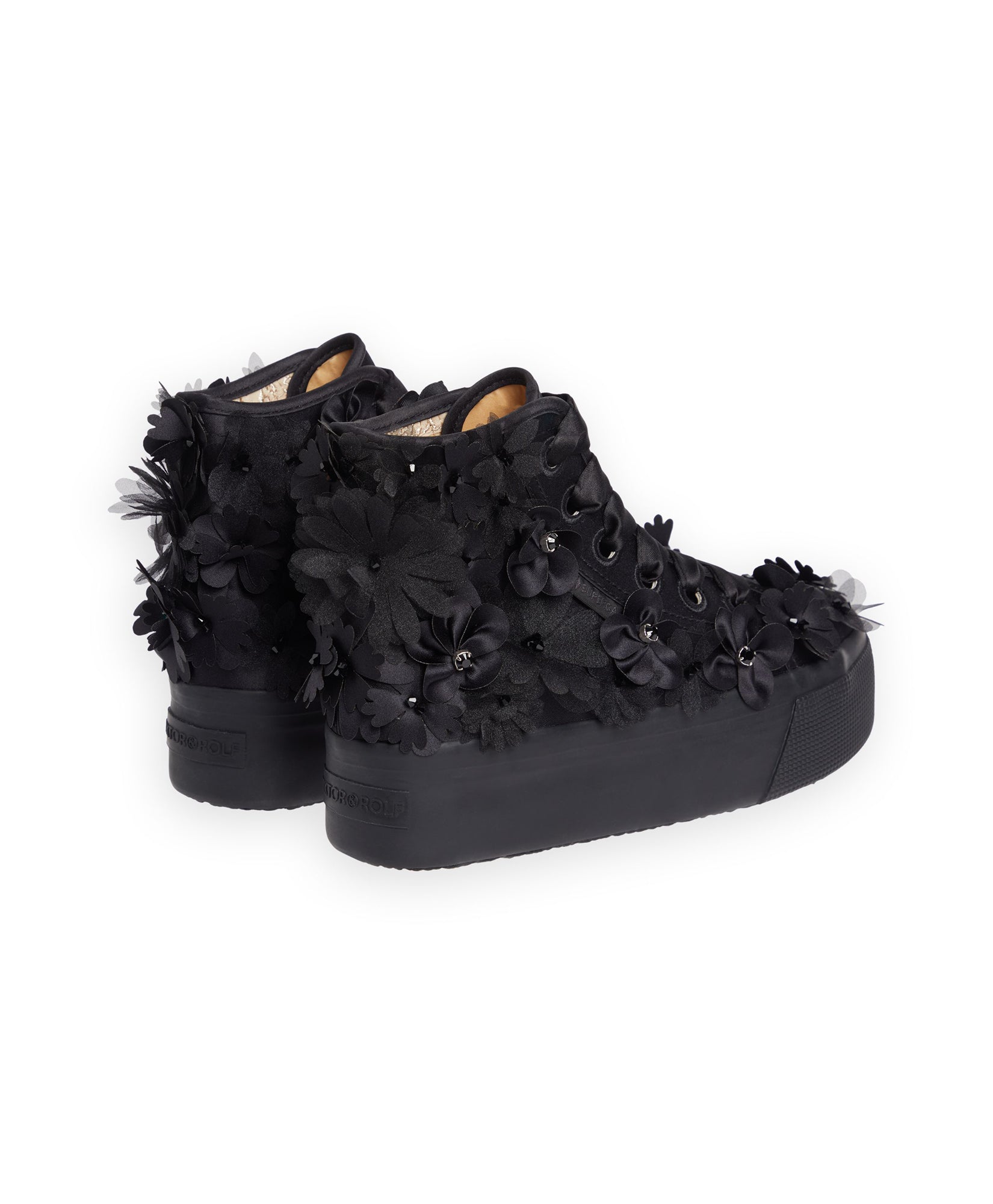 Black sneakers with flowers on sale