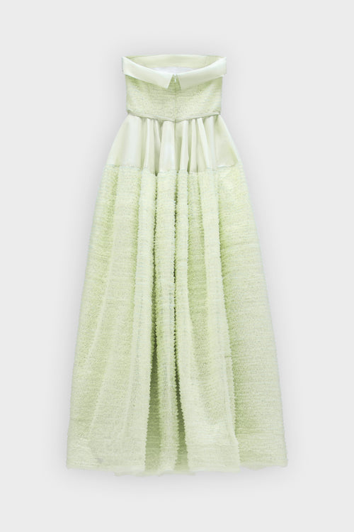 TULLE RUFFLE CIRCLE MAXI DRESS