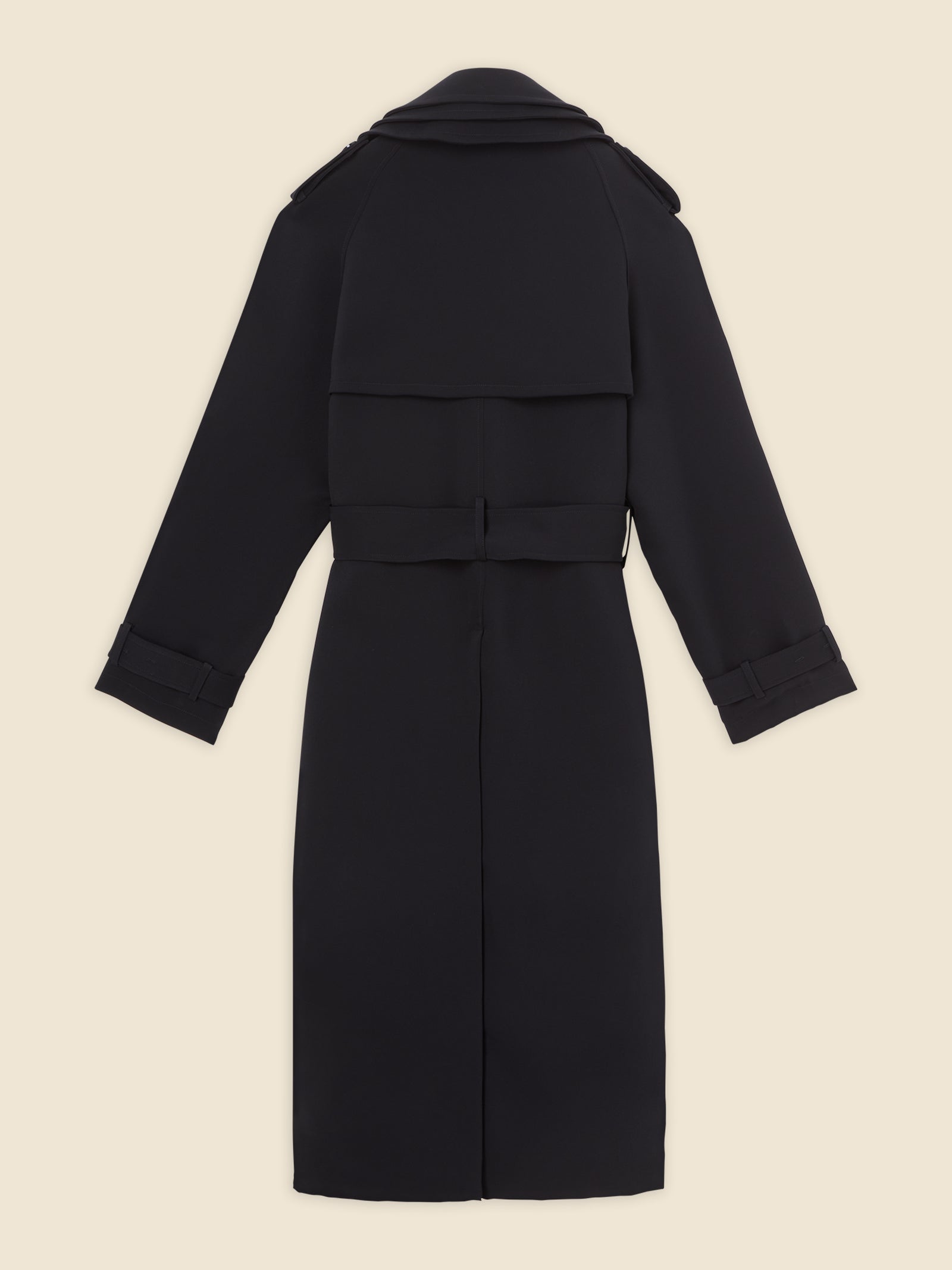 【laubeblanc】Wide belt Trench coatブラック Wide belt Trench coat – L'AUBE BLANC