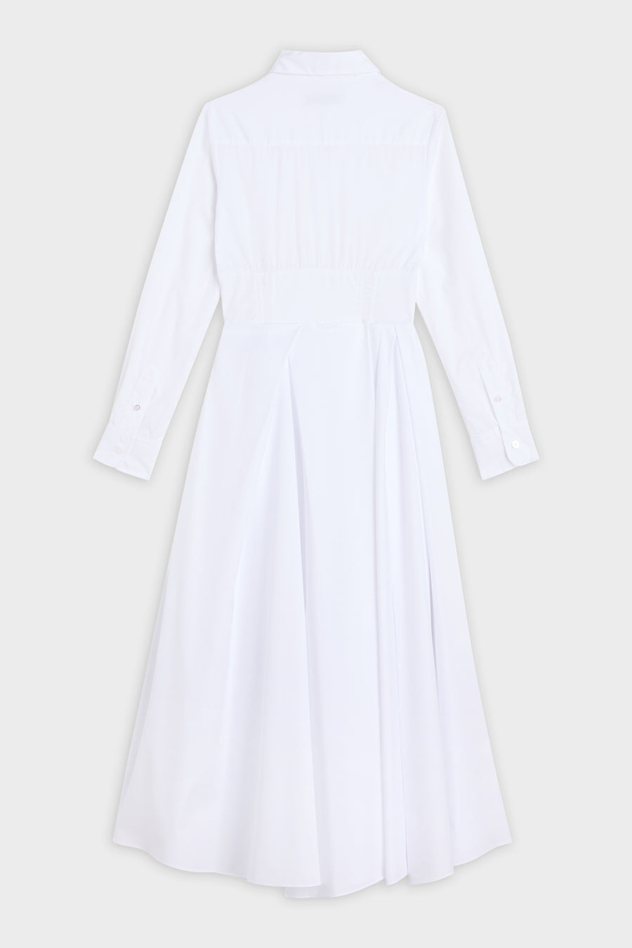 PLEATED POPLIN SHIRT DRESS