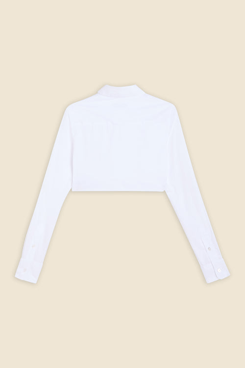 PLEATED POPLIN SHIRT