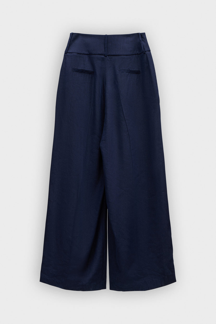 DRAGGED LINEN-SILK BLEND TROUSERS
