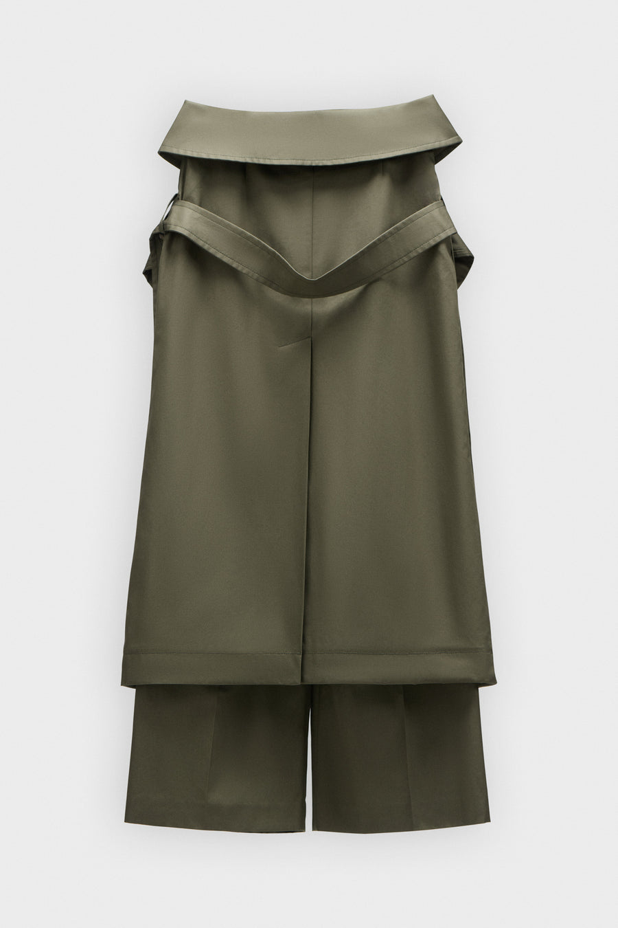 SLEEVE TIE GABARDINE WRAP TROUSERS