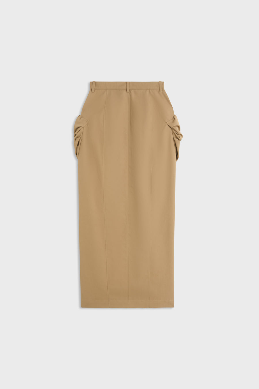 PLEATED POCKET MAXI PENCIL SKIRT