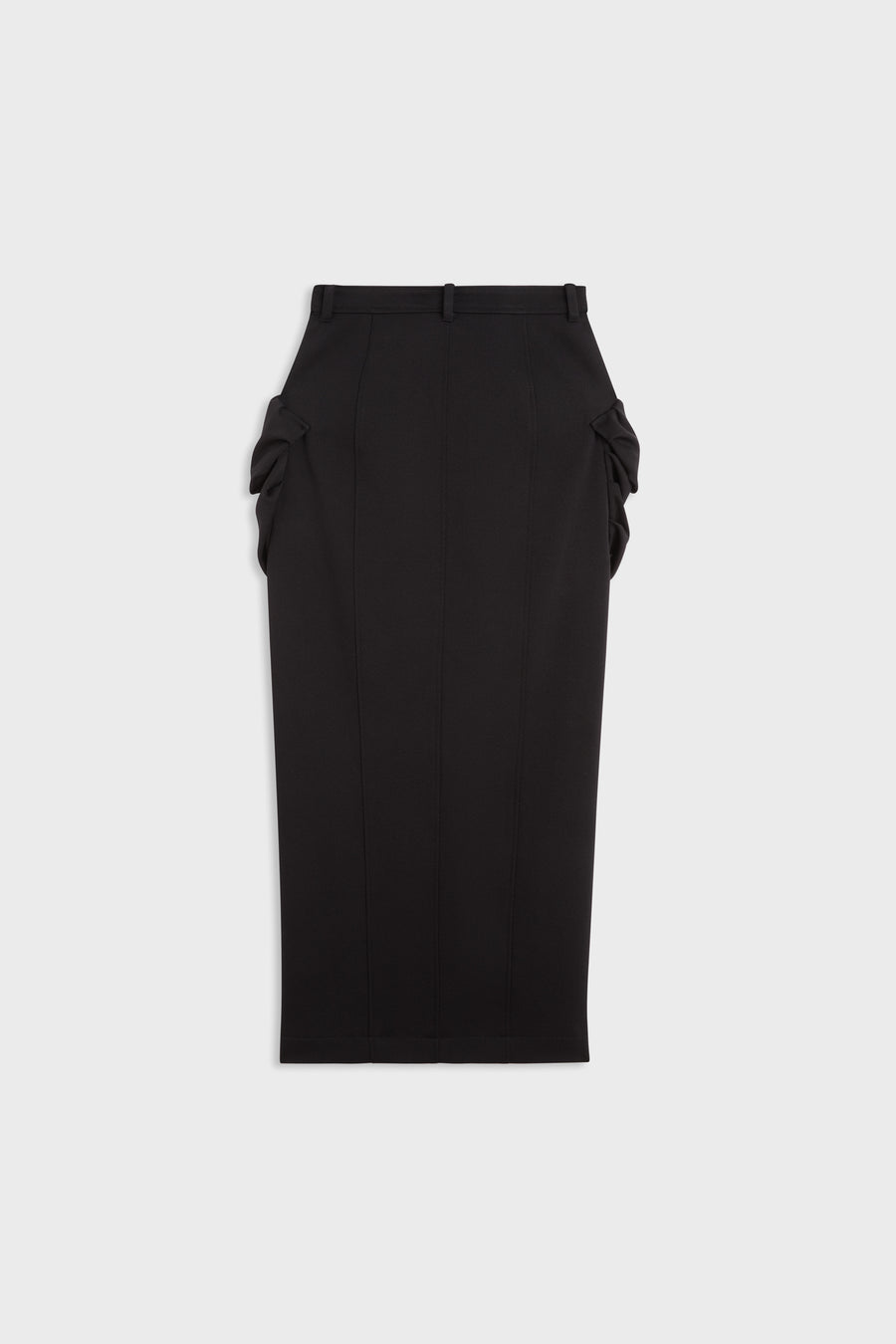 PLEATED POCKET MAXI PENCIL SKIRT