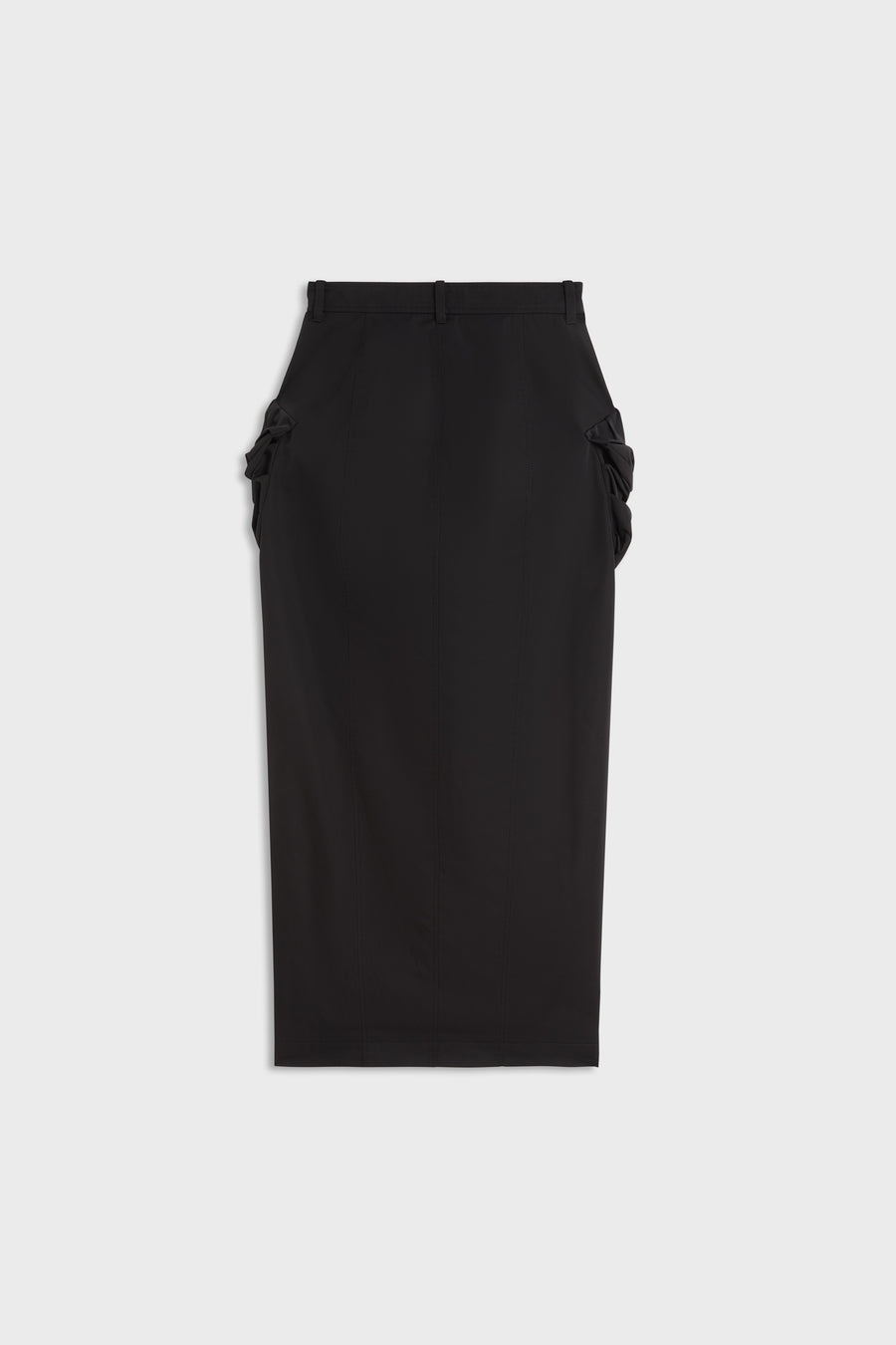 PLEATED POCKET MAXI PENCIL SKIRT