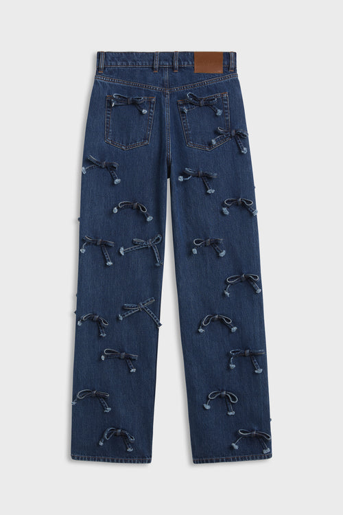 BOW DENIM TROUSERS