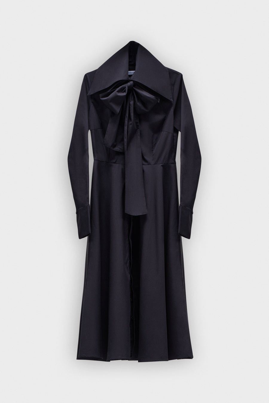 MULTI-LAYERED LONG SLEEVE POPLIN SHIRT DRESS