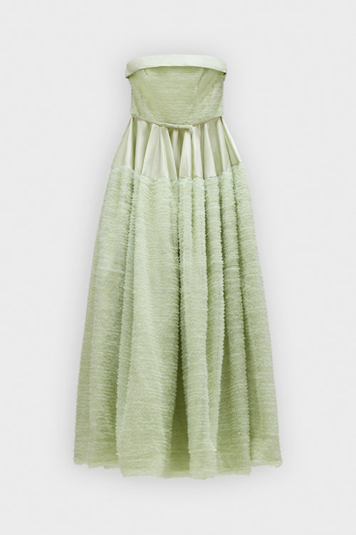 TULLE RUFFLE CIRCLE MAXI DRESS