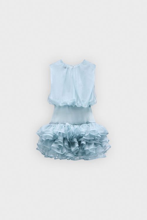 BUBBLE VOLANT SILK DRESS
