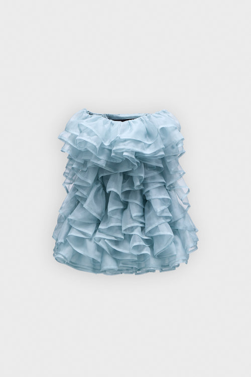 ALL-OVER VOLANTS ORGANZA MINI DRESS