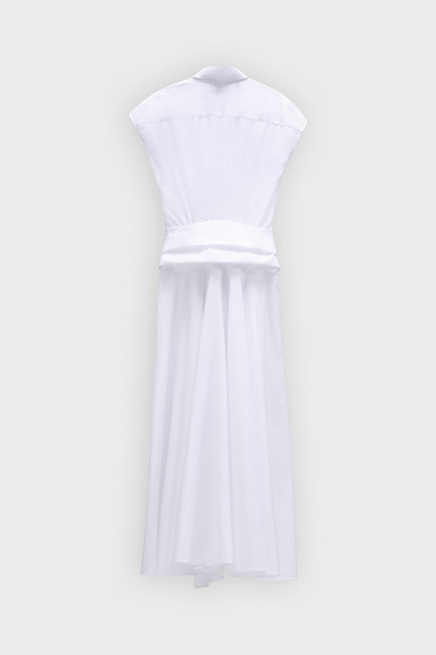 BOW DRAPE POPLIN WRAP DRESS