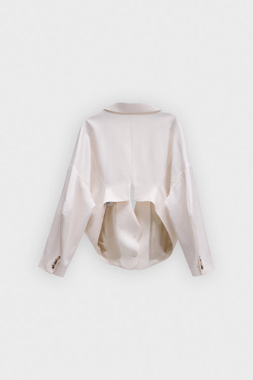 DRAGGED WOOL-BLEND BLAZER