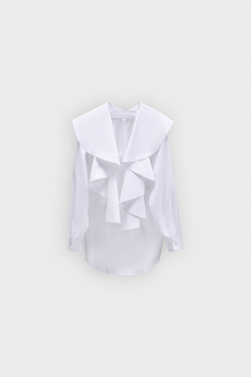 VOLANT DETAIL POPLIN SHIRT