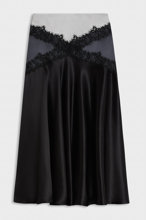 SILK LACE MIDI SKIRT