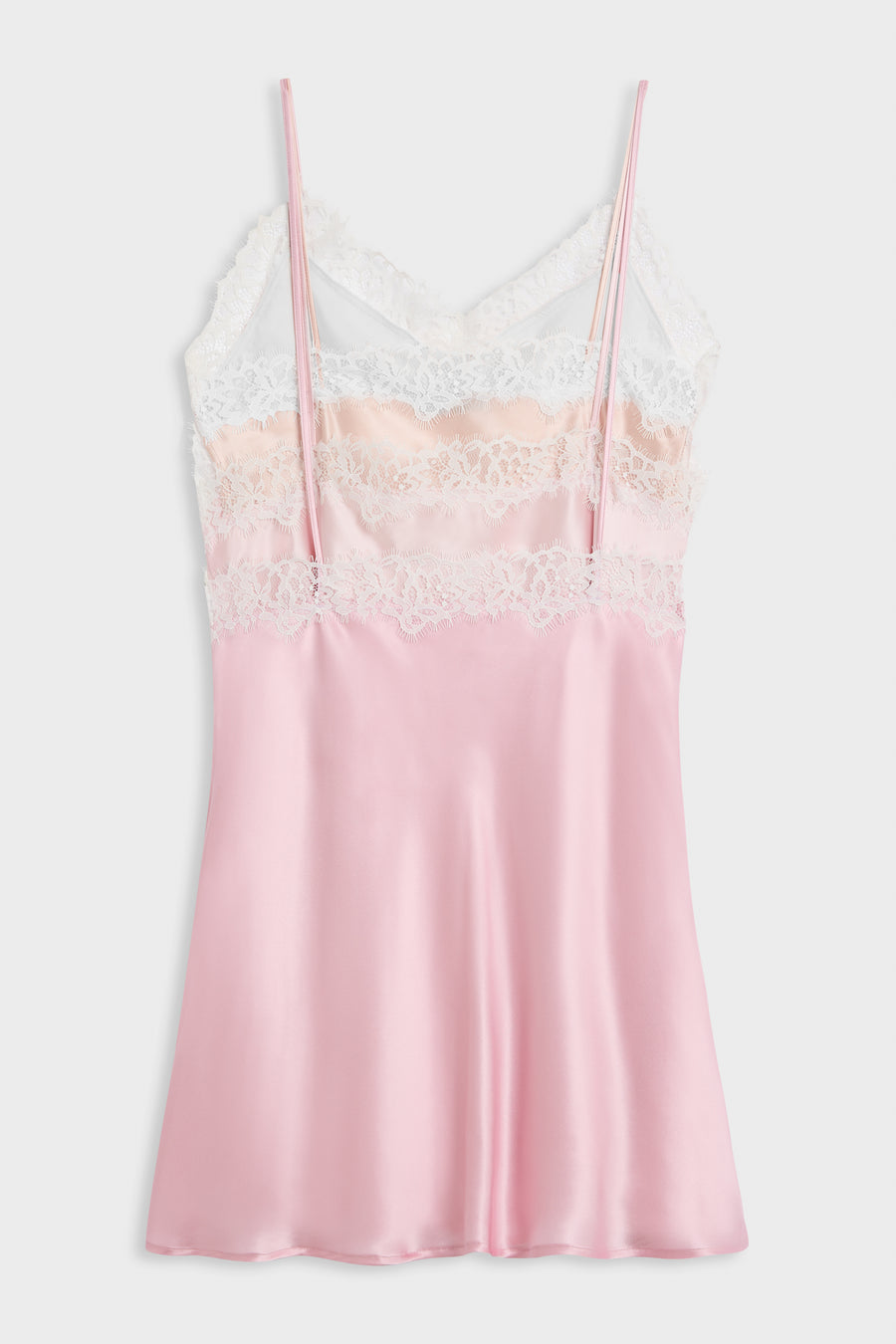 MULTI-LAYERED SILK LACE CAMI DRESS