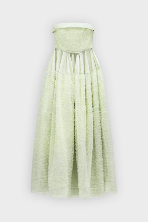 TULLE RUFFLE CIRCLE MAXI DRESS