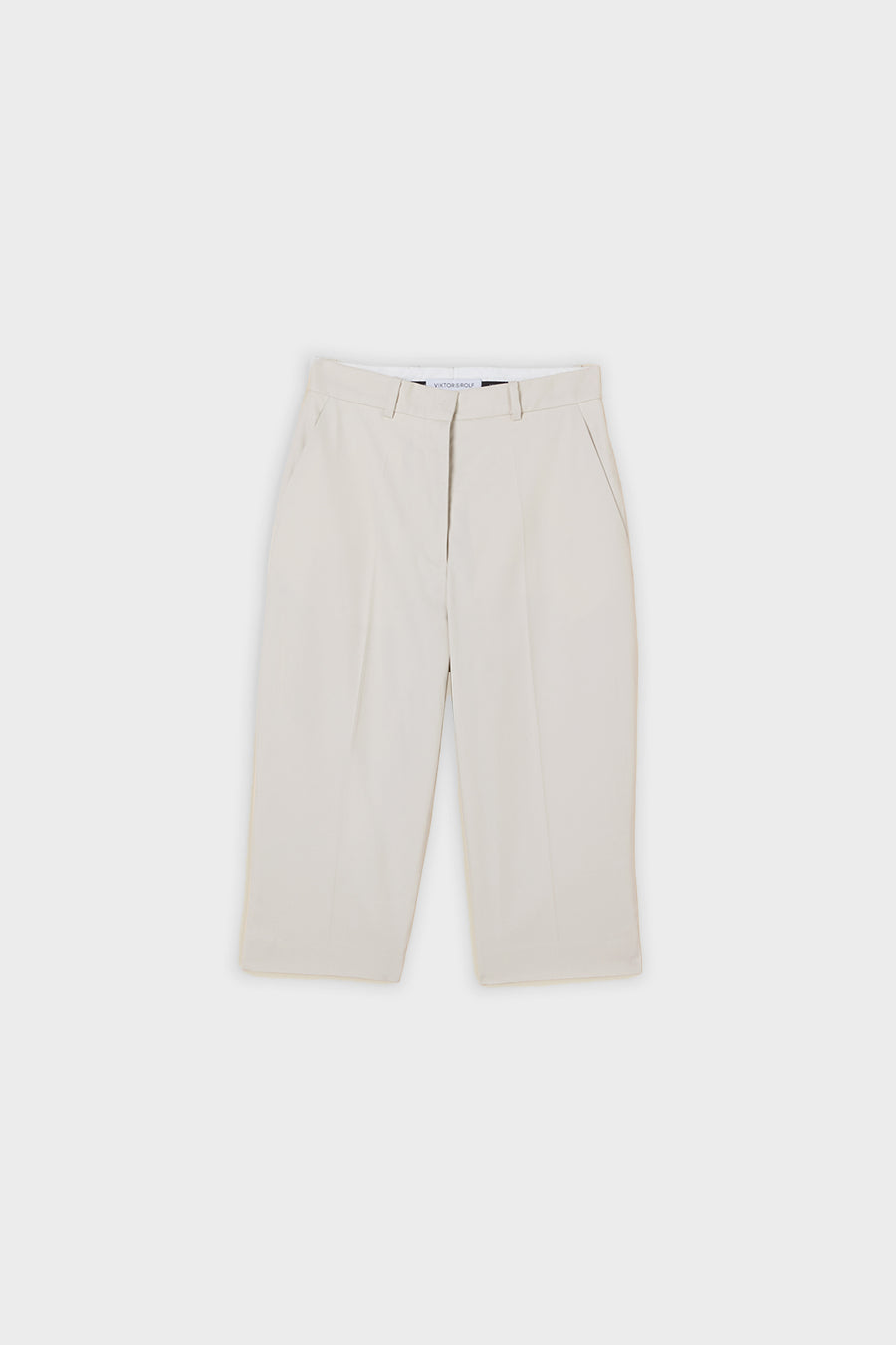 CIGARETTE GABARDINE CAPRI TROUSERS