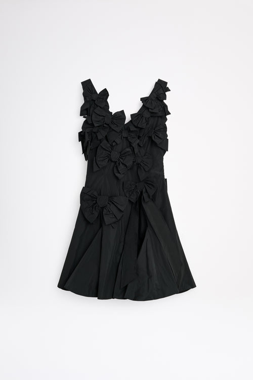 BOW BOUQUET TAFFETA MINI DRESS