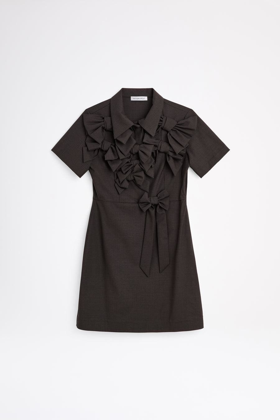 BOW BOUQUET WOOL POLO DRESS