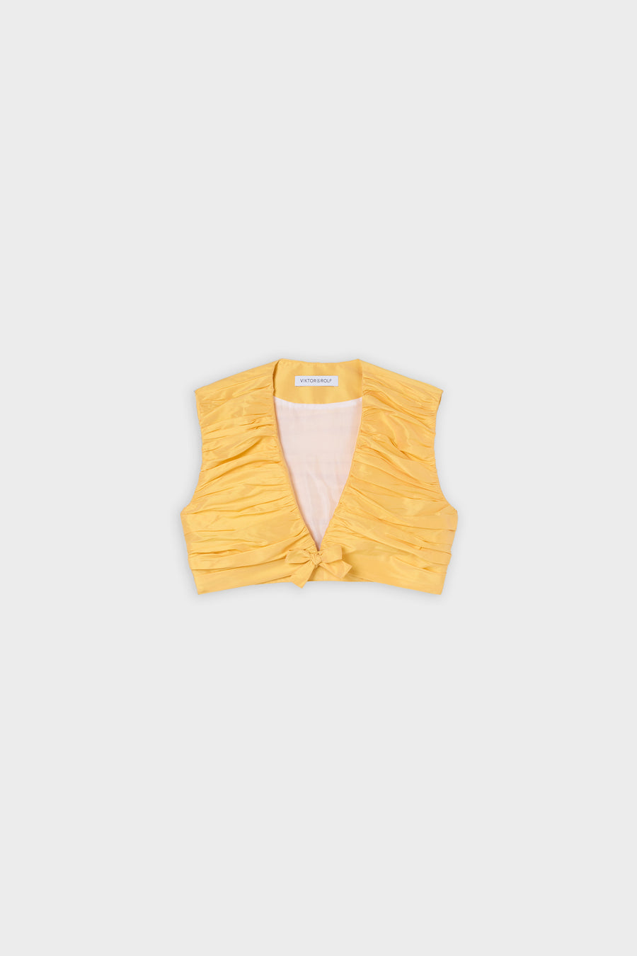 PLEATED TAFFETA CROPPED TOP