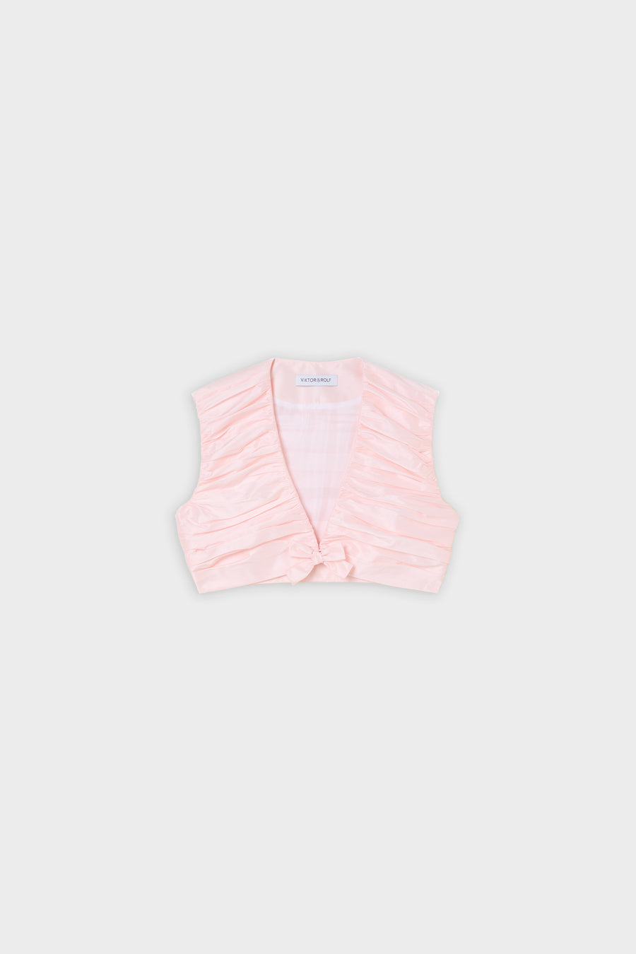 PLEATED TAFFETA CROPPED TOP