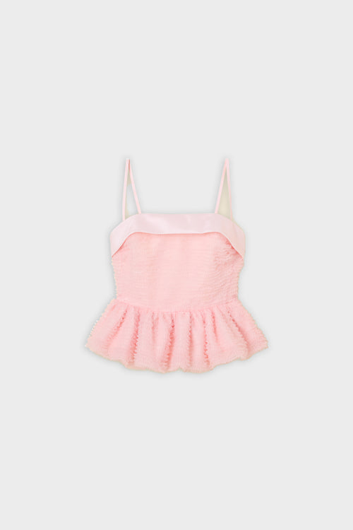 TULLE RUFFLE TOP