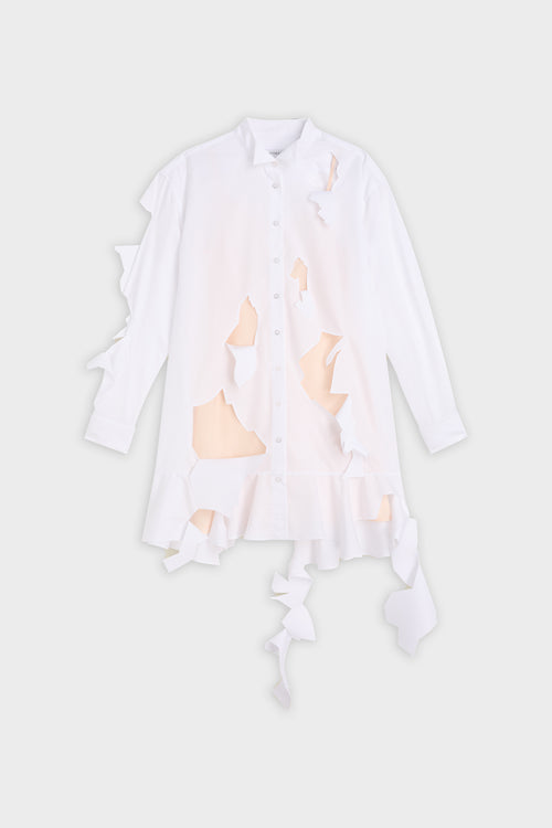 CUT OUT POPLIN SHIRT