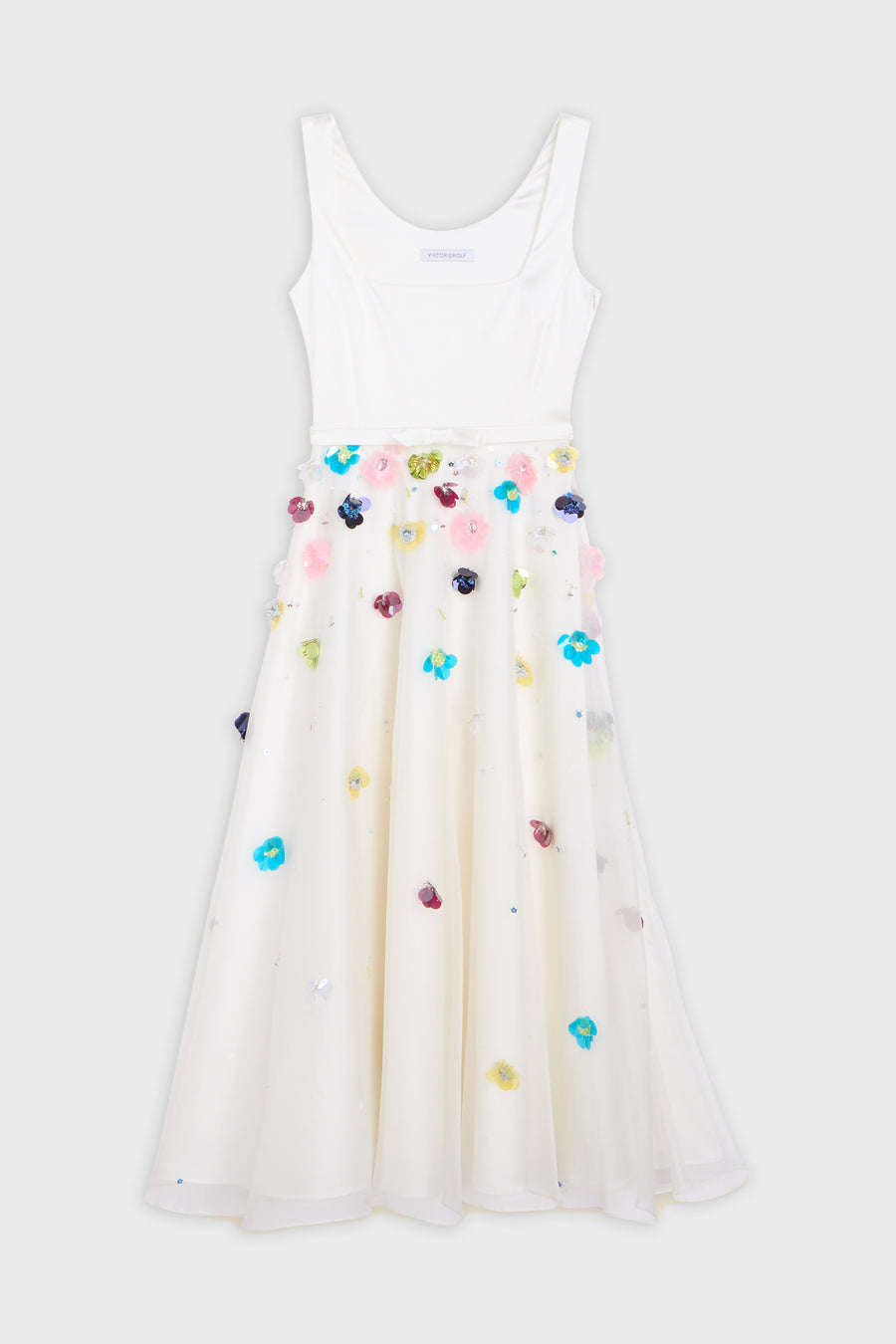 EMBROIDERY SILK A-LINE GOWN