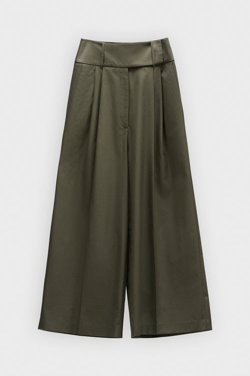 DRAGGED GABARDINE TROUSERS