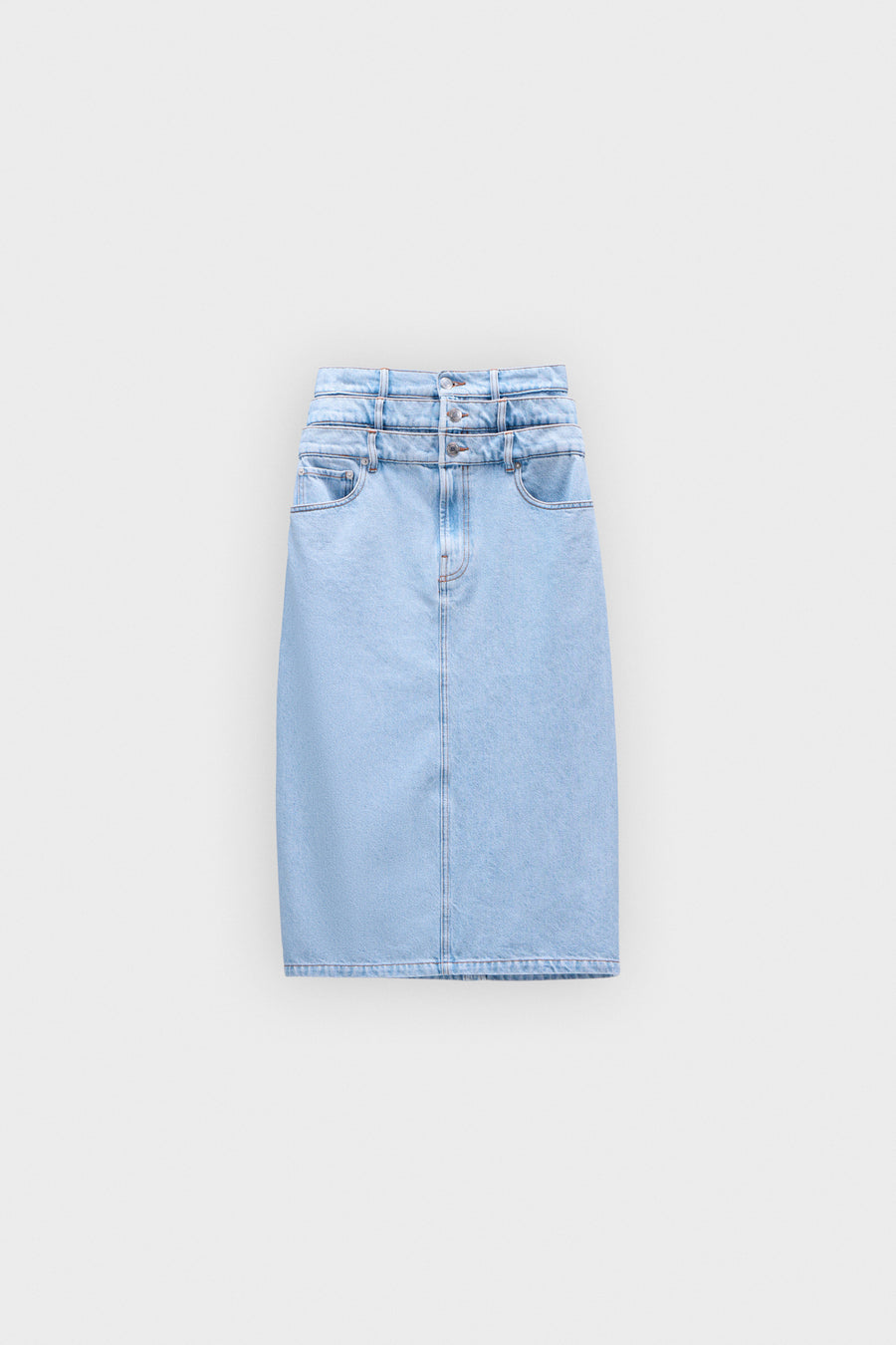 MULTI-LAYERED DENIM SKIRT
