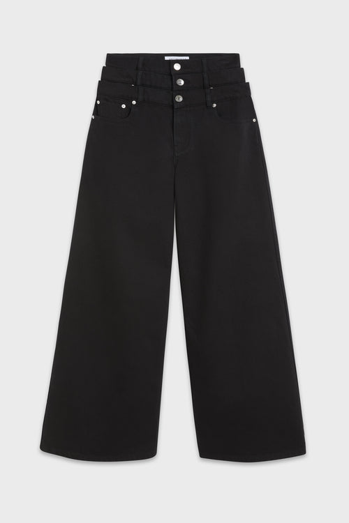 MULTI-LAYERED DENIM TROUSERS