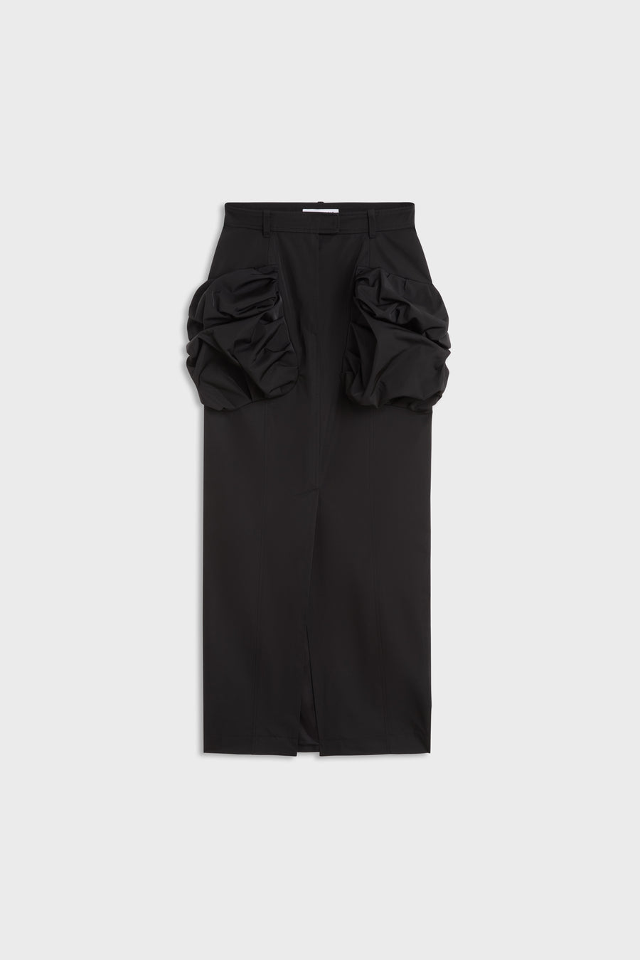 PLEATED POCKET MAXI PENCIL SKIRT