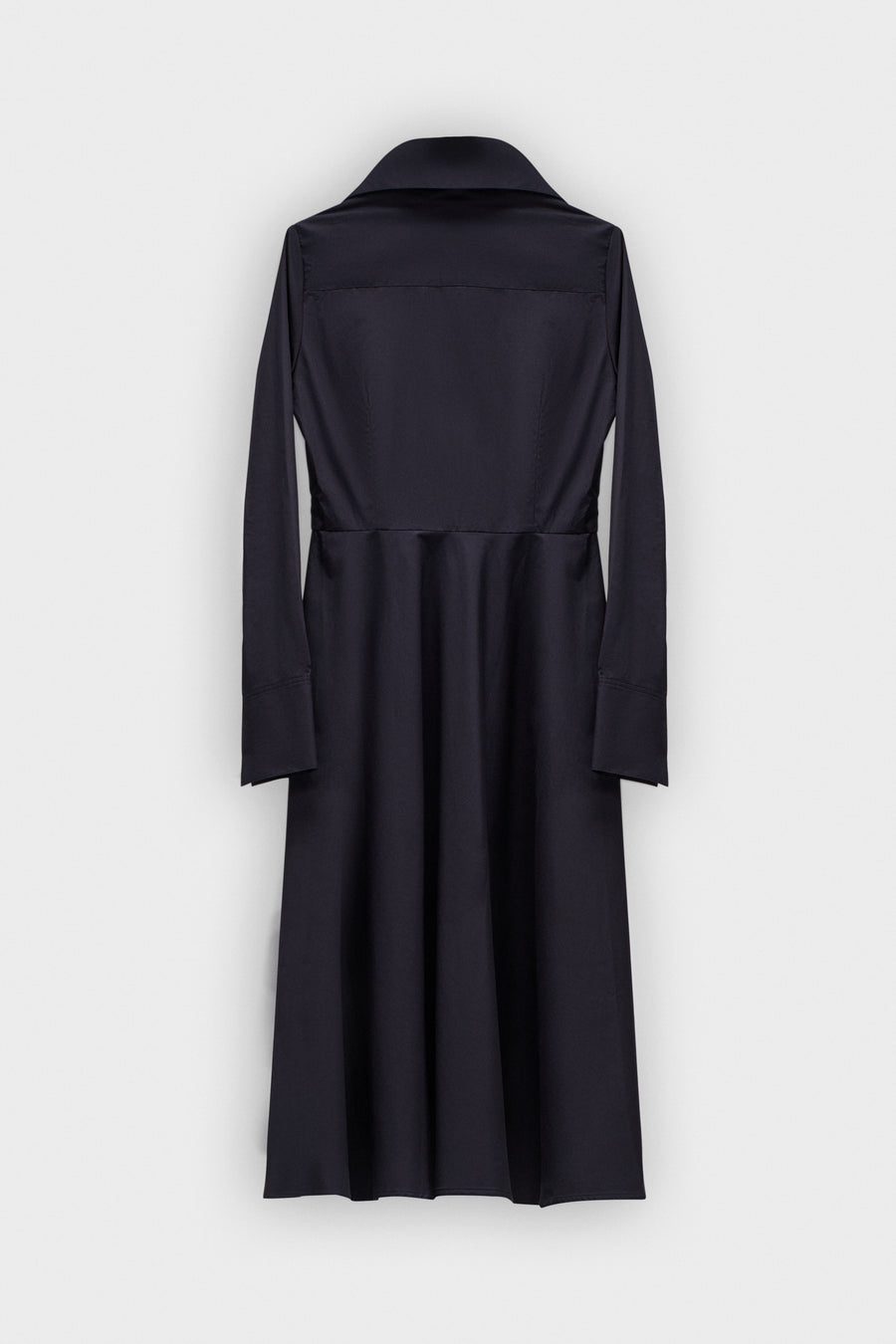 MULTI-LAYERED LONG SLEEVE POPLIN SHIRT DRESS