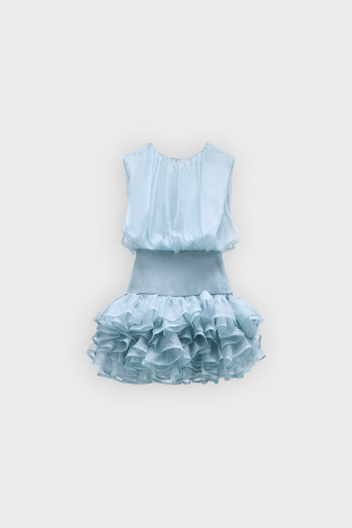 BUBBLE VOLANT SILK DRESS