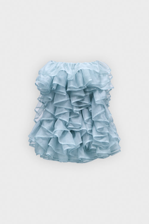 ALL-OVER VOLANTS ORGANZA MINI DRESS