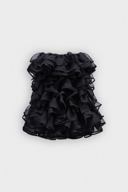 ALL-OVER VOLANTS ORGANZA MINI DRESS