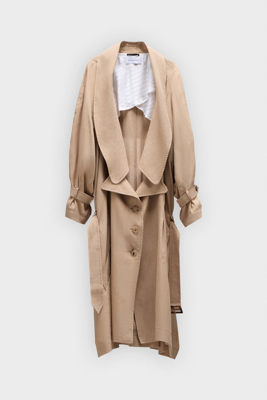 TRENCHCOAT MET LAGE HALSLIJN